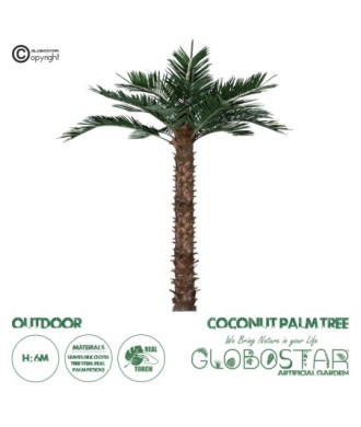 GloboStar® Artificial Garden COCONUT PALM TREE 20436 Τεχνητό Διακοσμητικό Φοινικόδεντρο Κοκοφοίνικας Υ600cm
